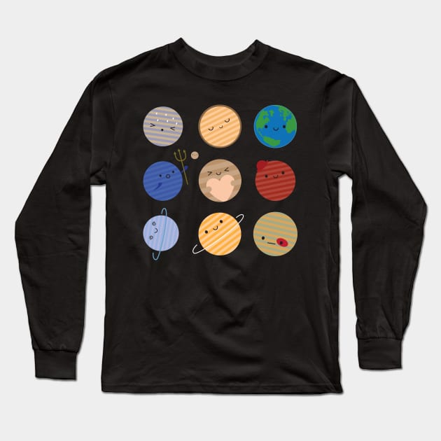 Kawaii Solar System Long Sleeve T-Shirt by marcelinesmith